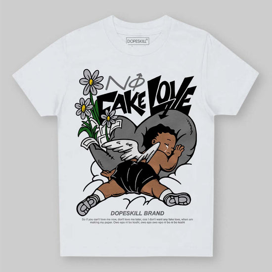 Grey Sneakers DopeSkill Toddler Kids T-shirt No Fake Love Graphic Streetwear - White