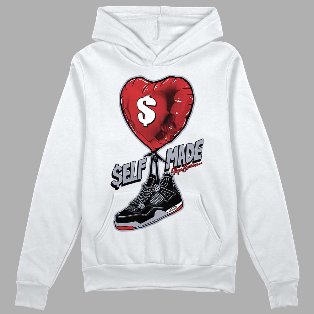 Jordan 4 “Bred Reimagined” DopeSkill Hoodie Sweatshirt Self Made Graphic Streetwear - White 