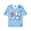 DopeSkill Angel 26 Graphic Jersey Shirt Y2K Streetwear Model View - Blue