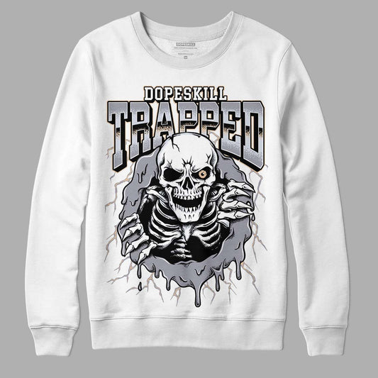 Jordan 4 Retro Frozen Moments DopeSkill Sweatshirt Trapped Halloween Graphic Streetwear - White 