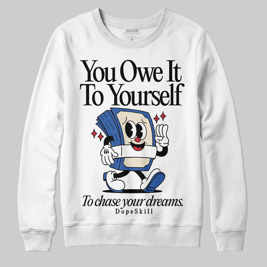Jordan 1 Low Travis Scott x Fragment DopeSkill Sweatshirt Owe It To Yourself Graphic Streetwear - White