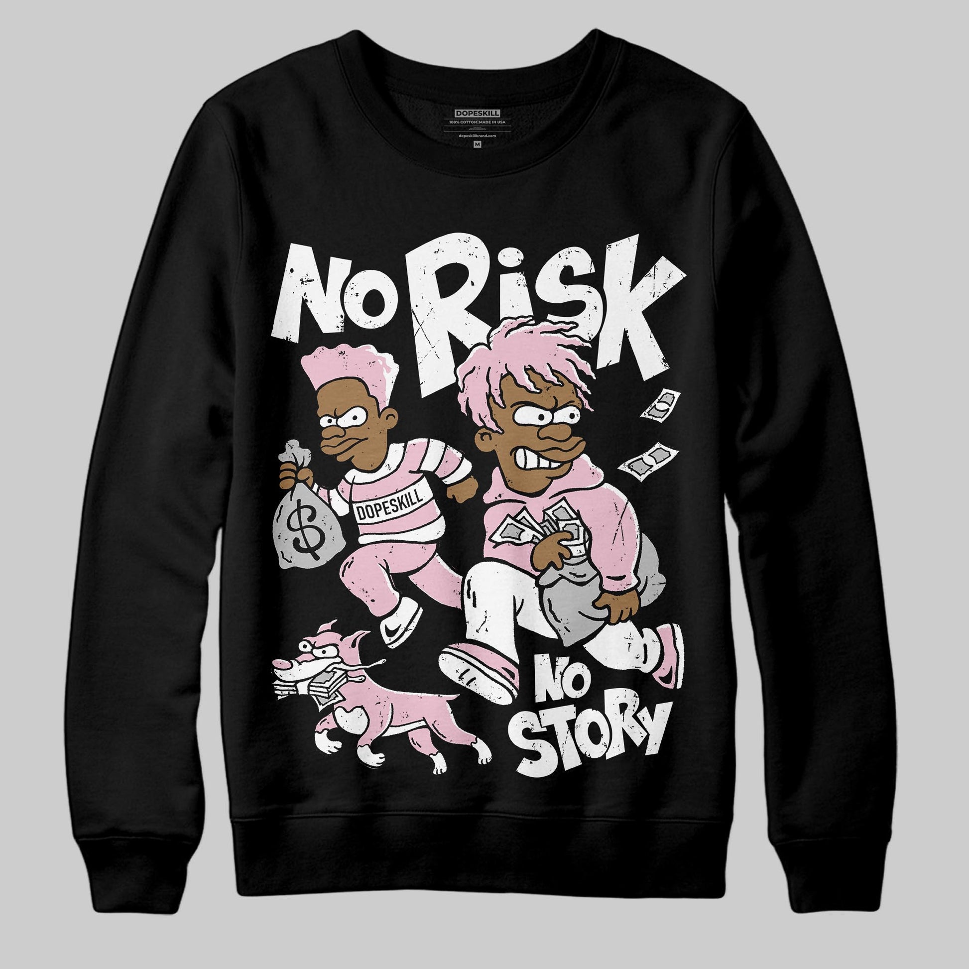Jordan 5 OG “35th Anniversary” DopeSkill Sweatshirt No Risk No Story Graphic Streetwear - Black
