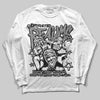 Jordan 10 Retro Shadow (2025) DopeSkill Long Sleeve T-Shirt Distorted Realms Graphic Streetwear - White 