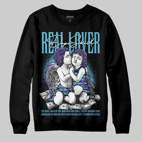 Jordan 8 Retro 'Aqua' 2025 DopeSkill Sweatshirt Real Lover Graphic Streetwear - Black