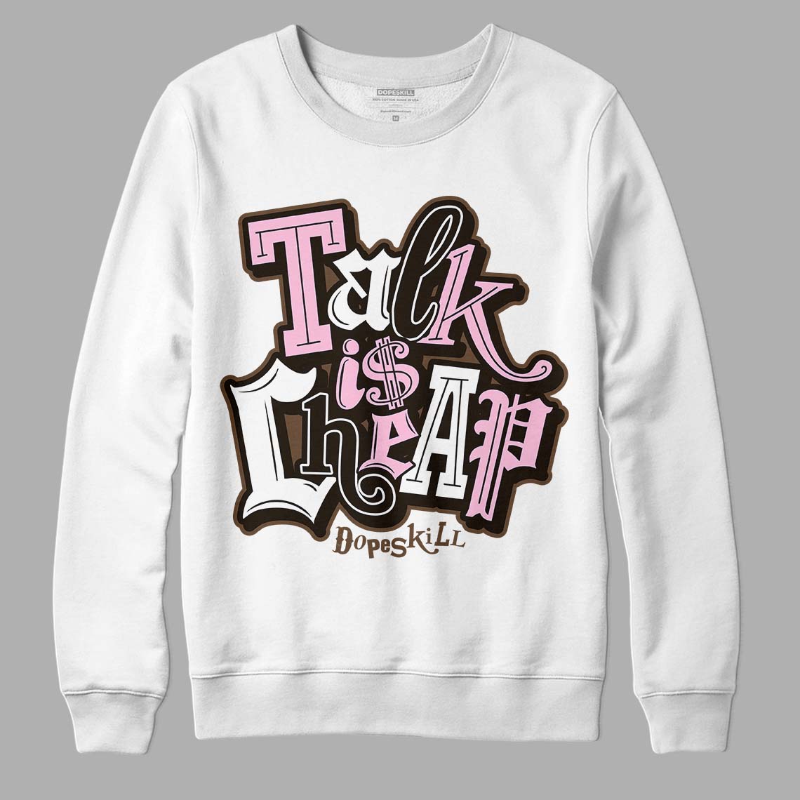 Jordan 11 Retro Neapolitan DopeSkill Sweatshirt Talk Is Chip Graphic Streetwear