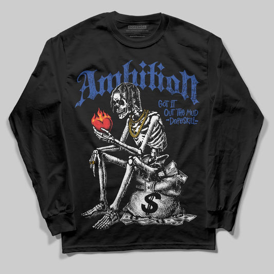 Royal Blue Sneakers DopeSkill Long Sleeve T-Shirt Ambition Graphic Streetwear - Black