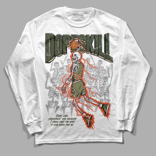 Olive Sneakers DopeSkill Long Sleeve T-Shirt Thunder Dunk Graphic Streetwear - White