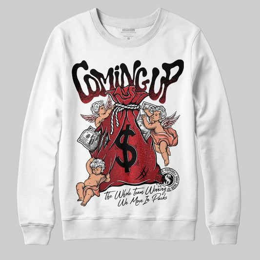 Jordan 1 High OG “Ruby” DopeSkill Sweatshirt Money Bag Coming Up Graphic Streetwear - White 