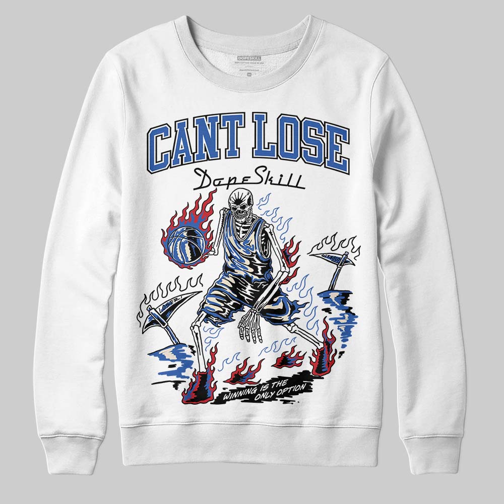 Jordan 1 Low Travis Scott x Fragment DopeSkill Sweatshirt Cant Lose Graphic Streetwear - White 
