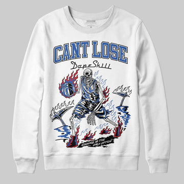 Jordan 1 Low Travis Scott x Fragment DopeSkill Sweatshirt Cant Lose Graphic Streetwear - White 