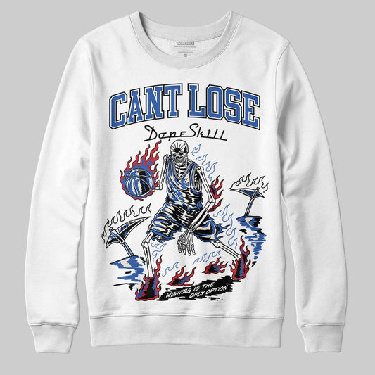 Jordan 1 Low Travis Scott x Fragment DopeSkill Sweatshirt Cant Lose Graphic Streetwear - White 