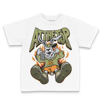 Olive Sneakers DopeSkill Toddler Kids T-shirt At The Top Graphic Streetwear - White 