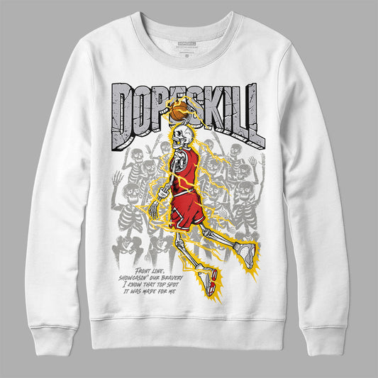 Jordan 13 “Wolf Grey” DopeSkill Sweatshirt Thunder Dunk Graphic Streetwear - White 