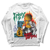 Jordan 1 Mid GS 'Six Championships DopeSkill Long Sleeve T-Shirt Drip'n Never Tripp'n Graphic Streetwear - White 