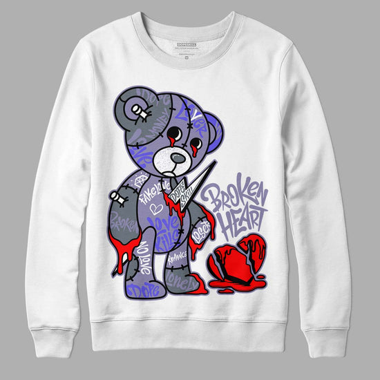 Jordan 5 Retro Low Indigo Haze DopeSkill Sweatshirt Broken Heart Graphic Streetwear - White