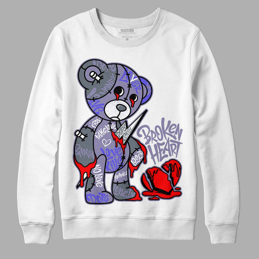 Jordan 5 Retro Low Indigo Haze DopeSkill Sweatshirt Broken Heart Graphic Streetwear - White