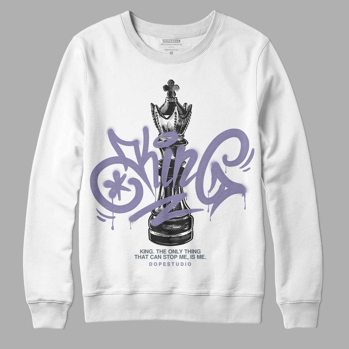 Jordan 5 Retro Low Indigo Haze DopeSkill Sweatshirt King Chess Graphic Streetwear - White