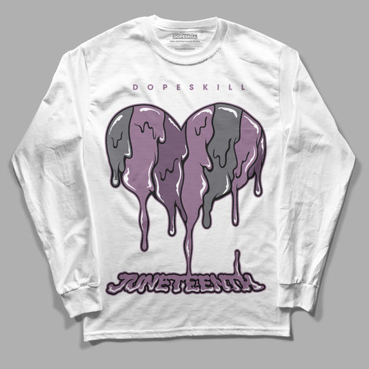 Jordan 2 “Mauve/Off-Noir” DopeSkill Long Sleeve T-Shirt Juneteenth Heart Graphic Streetwear - White 