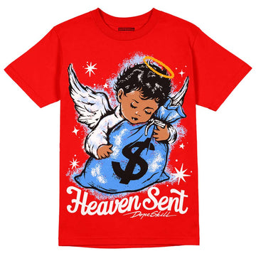 Jordan 11 Retro Cherry DopeSkill Varsity Red T-Shirt Heaven Sent Graphic Streetwear