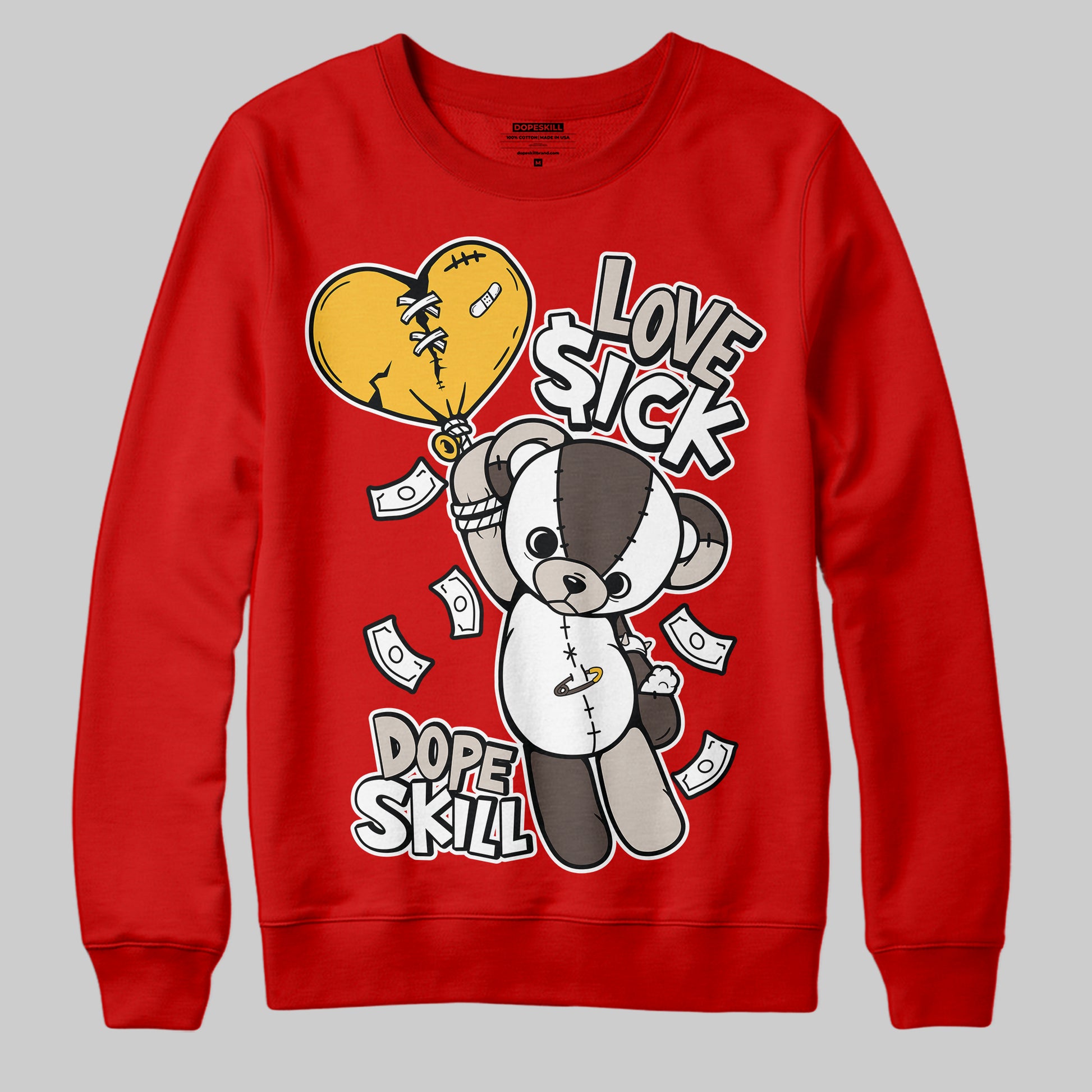 Adidas Samba OG Cloud White Better Scarlet Supplier Colour DopeSkill Sweatshirt Love Sick Graphic Streetwear - Red