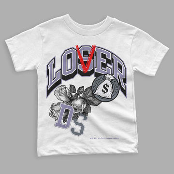 Jordan 5 Retro Low Indigo Haze DopeSkill Toddler Kids T-shirt Loser Lover Graphic Streetwear - White