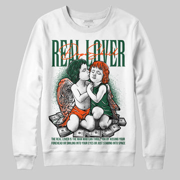 Dunk Low Team Dark Green Orange DopeSkill Sweatshirt Real Lover Graphic - White