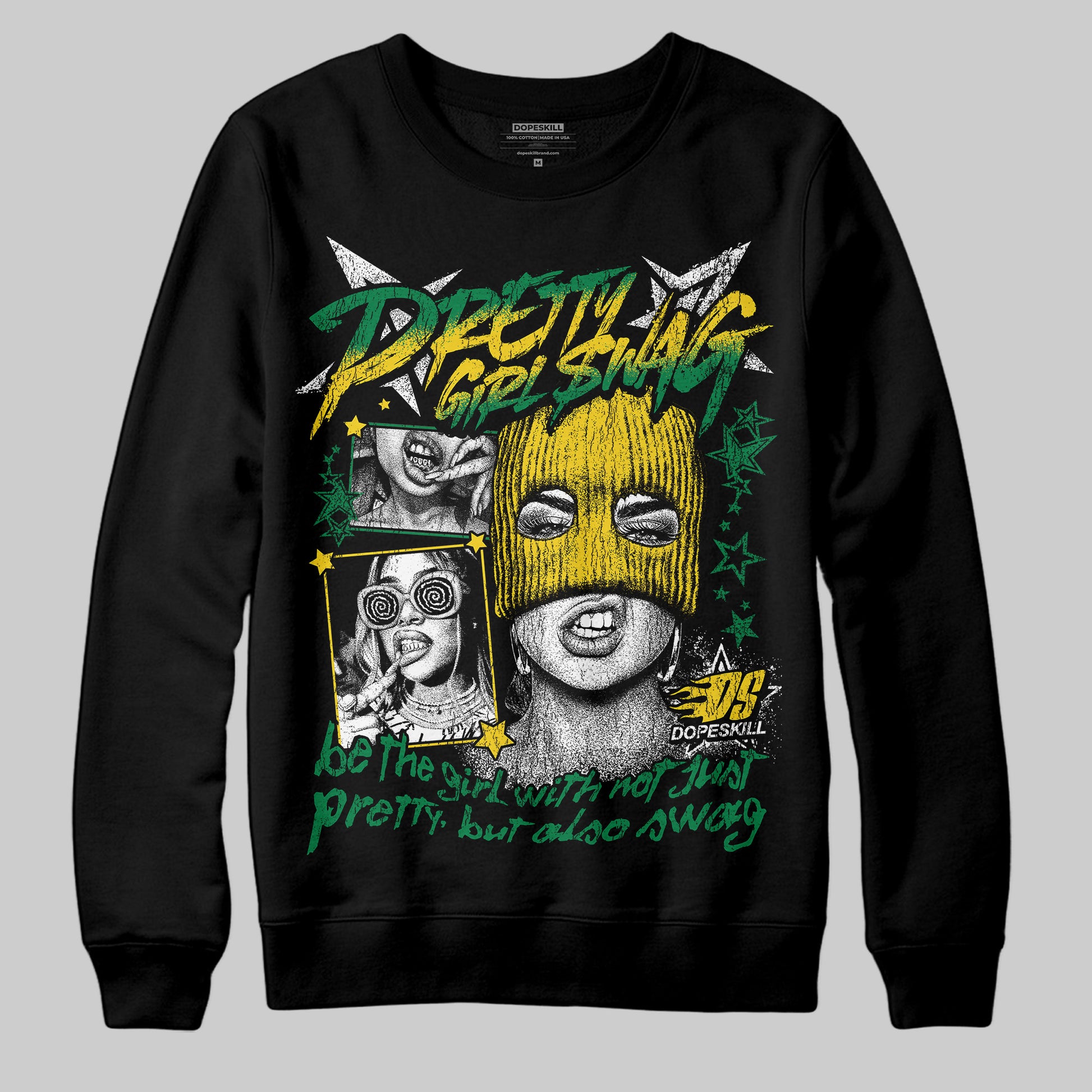 Jordan 5 “Lucky Green” DopeSkill Sweatshirt Pretty Girl Swag Graphic Streetwear - Black