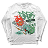 Jordan 1 High OG Green Glow DopeSkill Long Sleeve T-Shirt Break Through Graphic Streetwear - White 