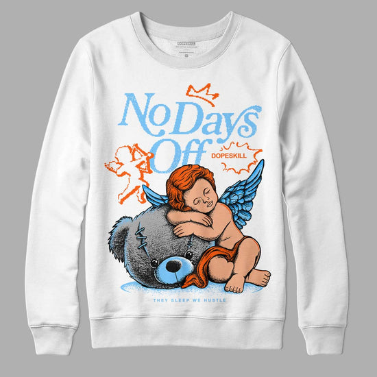 Dunk Low Futura University Blue DopeSkill Sweatshirt New No Days Off Graphic Streetwear - White