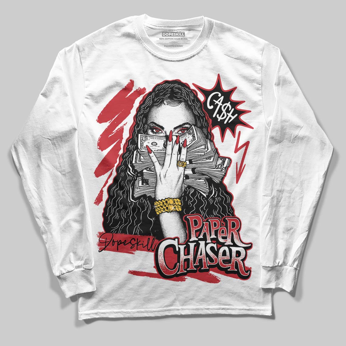 Jordan 1 Low OG "Chicago" DopeSkill Long Sleeve T-Shirt NPC Graphic Streetwear - White
