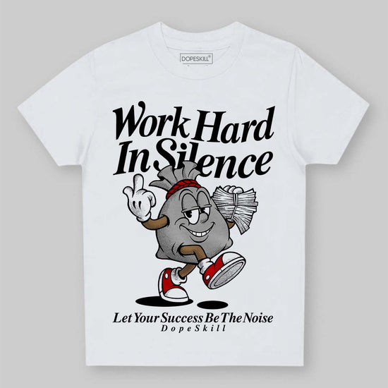 Black and White Sneakers DopeSkill Toddler Kids T-shirt Work Hard In Silence Graphic Streetwear - White 