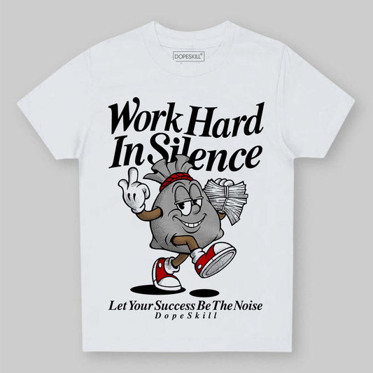 Black and White Sneakers DopeSkill Toddler Kids T-shirt Work Hard In Silence Graphic Streetwear - White 