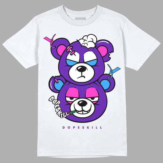 Dunk Low Championship Court Purple DopeSkill T-Shirt New Double Bear Graphic Streetwear - White