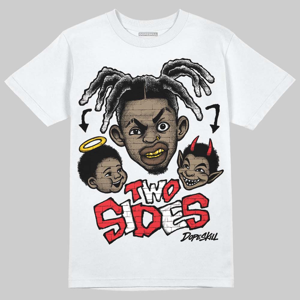 Black and White Sneakers DopeSkill T-Shirt Two Sides Graphic Streetwear - White 