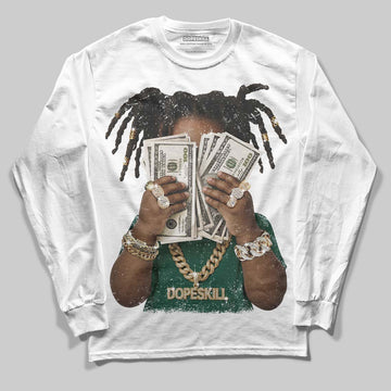 Jordan 1 High OG “Fir” (Pro Green) DopeSkill Long Sleeve T-Shirt Rich Youth Graphic Streetwear - White