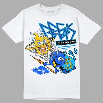 Royal Blue Sneakers DopeSkill T-Shirt Break Through Graphic Streetwear - White