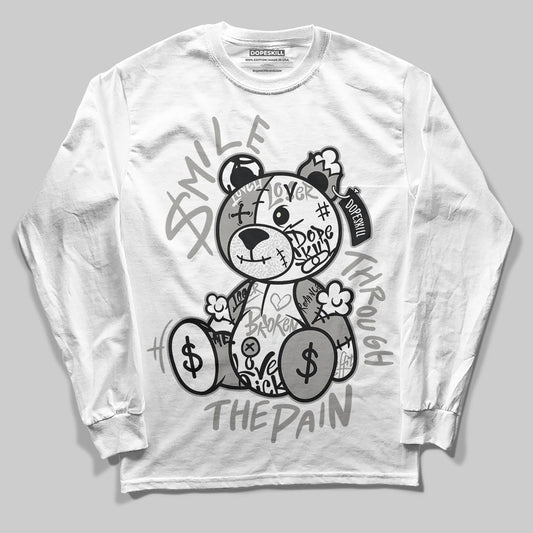 Jordan 3 Retro Pure Money DopeSkill Long Sleeve T-Shirt Smile Through The Pain Graphic Streetwear - White