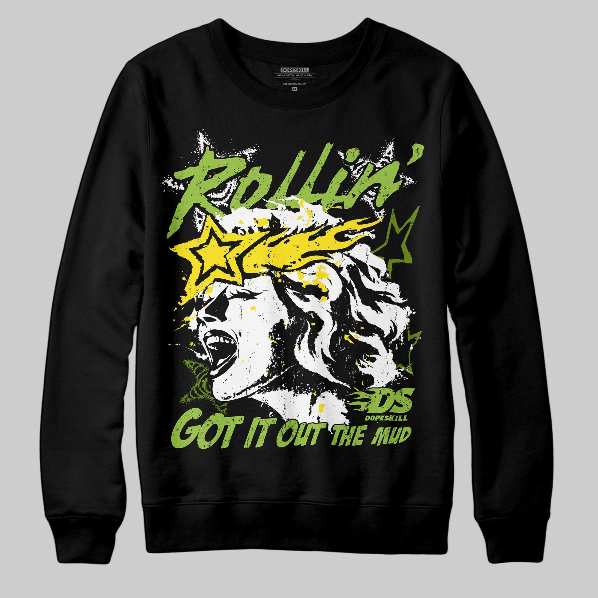Green Sneakers DopeSkill Sweatshirt Got It Out The Mud Graphic Streetwear - black