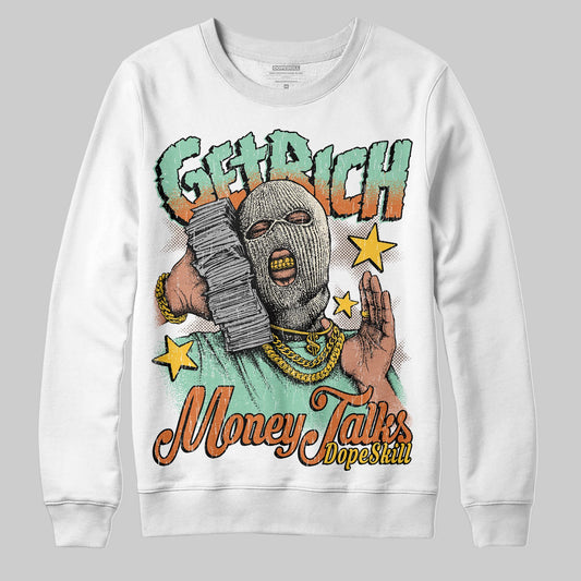 SB Dunk Low Rodeo Tourmaline DopeSkill Sweatshirt Get Rich Graphic Streetwear - White