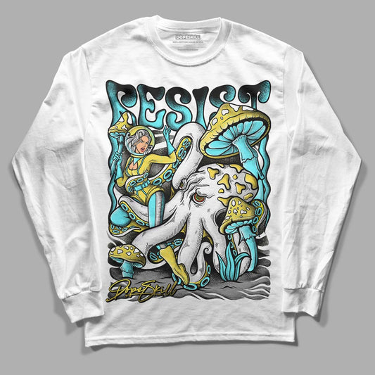 Jordan 5 Aqua DopeSkill Long Sleeve T-Shirt Resist Graphic Streetwear - White