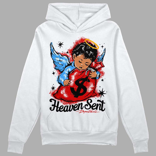 Jordan 1 Retro Low "Black Toe" DopeSkill Hoodie Sweatshirt Heaven Sent Graphic Streetwear - White