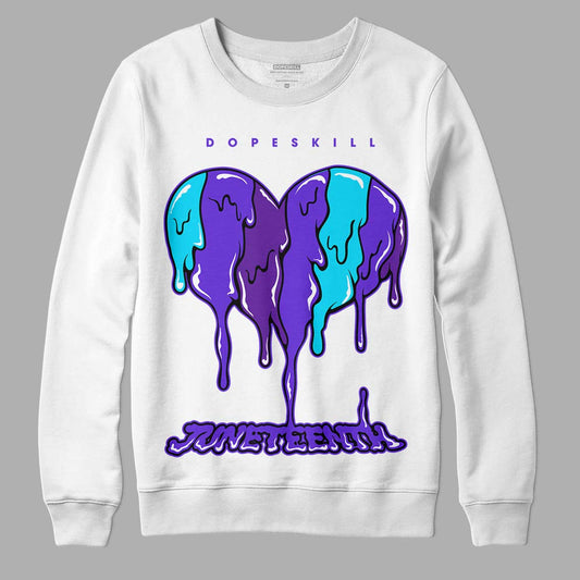 Jordan 6 "Aqua" DopeSkill Sweatshirt Juneteenth Heart Graphic Streetwear - White 