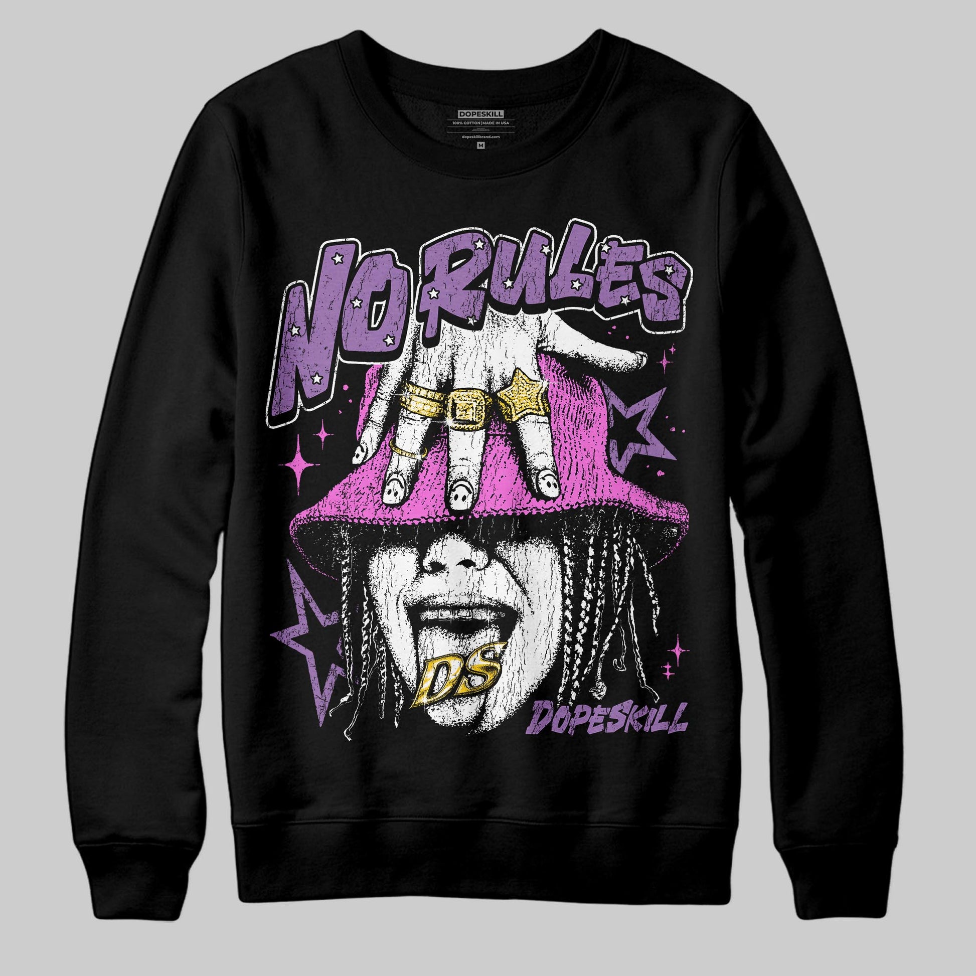 PURPLE Sneakers DopeSkill Sweatshirt No Rules Graphic Streetwear - black