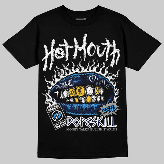 Jordan Spiz’ike Low “White/Obsidian” DopeSkill T-Shirt Hot Mouth Graphic Streetwear - Black