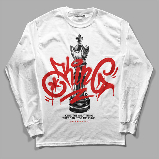 Jordan 1 Retro Low "Black Toe" DopeSkill Long Sleeve T-Shirt King Chess Graphic Streetwear - White 