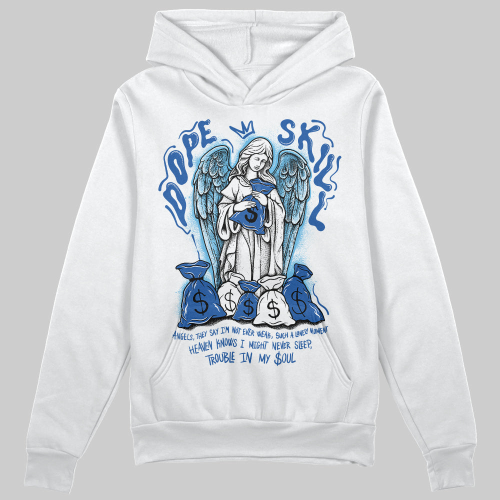 Jordan 12 “Blueberry” DopeSkill Hoodie Sweatshirt Angels Graphic Streetwear - White