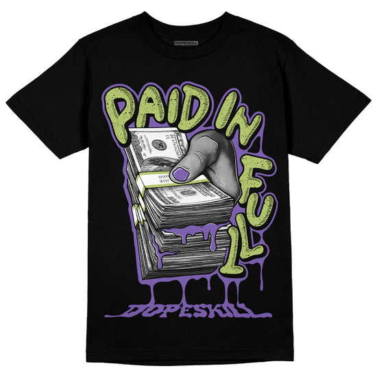 Jordan 4 Canyon Purple 2022 DopeSkill T-Shirt Paid In Full Graphic Streetwear - Black