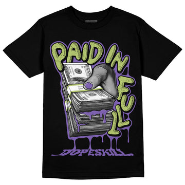 Jordan 4 Canyon Purple 2022 DopeSkill T-Shirt Paid In Full Graphic Streetwear - Black