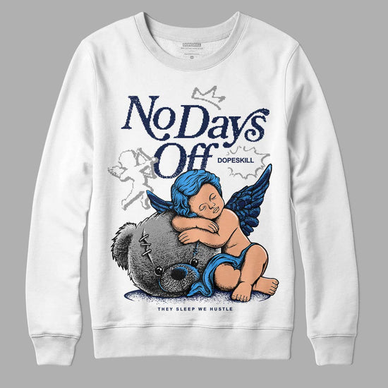 Jordan 3 "Midnight Navy" DopeSkill Sweatshirt New No Days Off Graphic Streetwear - White 