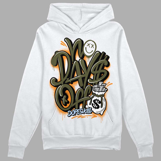 Jordan 5 "Olive" DopeSkill Hoodie Sweatshirt No Days Off Graphic Streetwear - White 